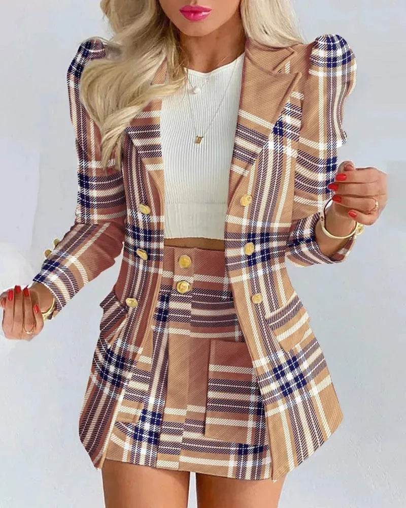 Women  Slim fitted Formal Fashion Short Skirt suit co ord skirt set for women