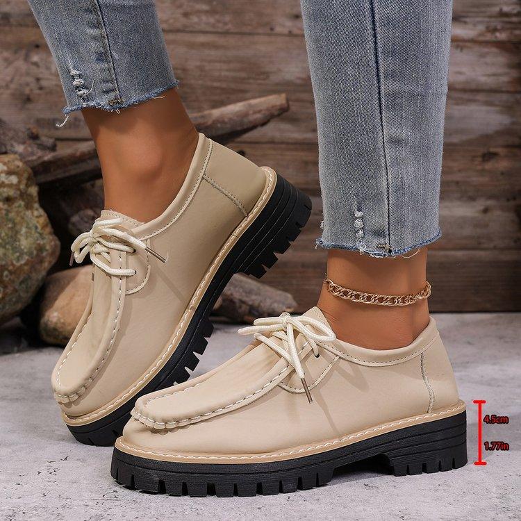 Lace-up British-style Loafers For Women