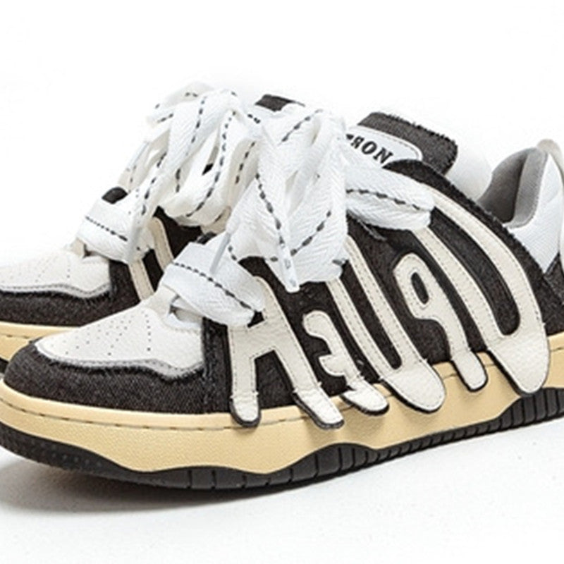 Men's & Women's Retro Thick Sole Leather Sneakers – Alphabet Sports Shoes