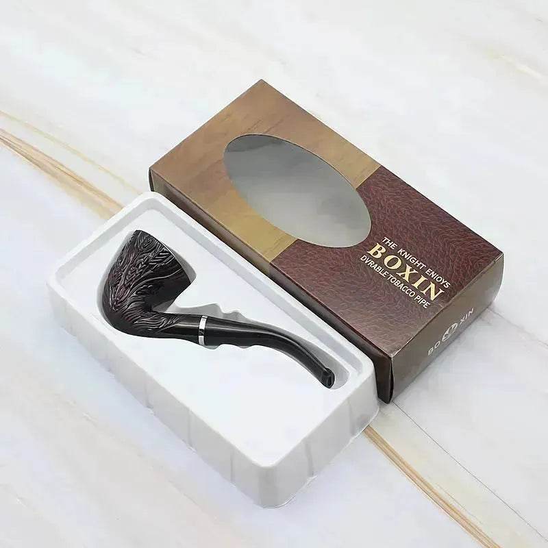Carved Rice Ear Big Head Iron Pot Smoking Pipe