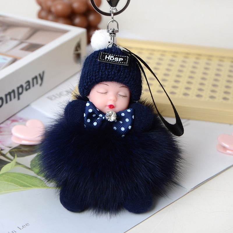Cute Sleeping Doll Plush Doll Keychain Pendant Backpack Handbag Wallet Accessories
