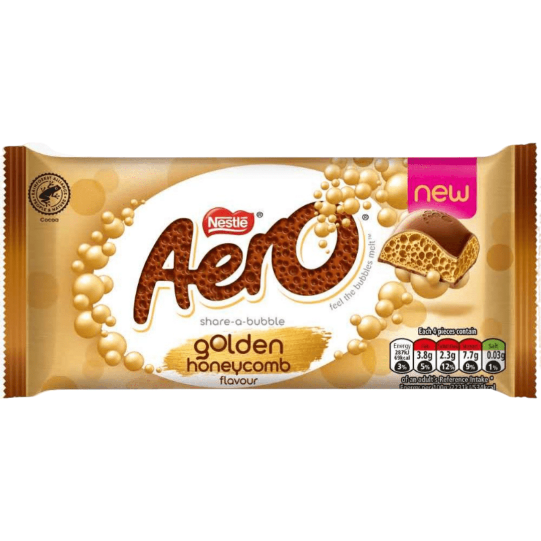 Aero Golden Honeycomb Chocolate (90g Bar)