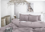 Pure Linen Washed Fabric Duvet Cover and Bed Sheet Set