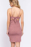 Back Ribbon Closure Floral Print Mini Woven Dress
