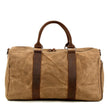 Vintage Canvas Travel Duffel Bag Weekender with Leather Handles Carry On