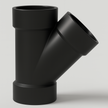 LESSO ABS 45° Wye – Hub x Hub x Hub DWV Fitting | 1 1/2