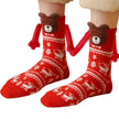 Hand Holding Couple Magnetic Handle Christmas Stockings