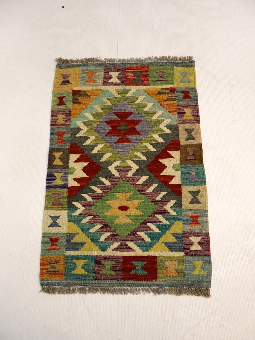 Afghan Maimana Kilim Rug | 1' 11