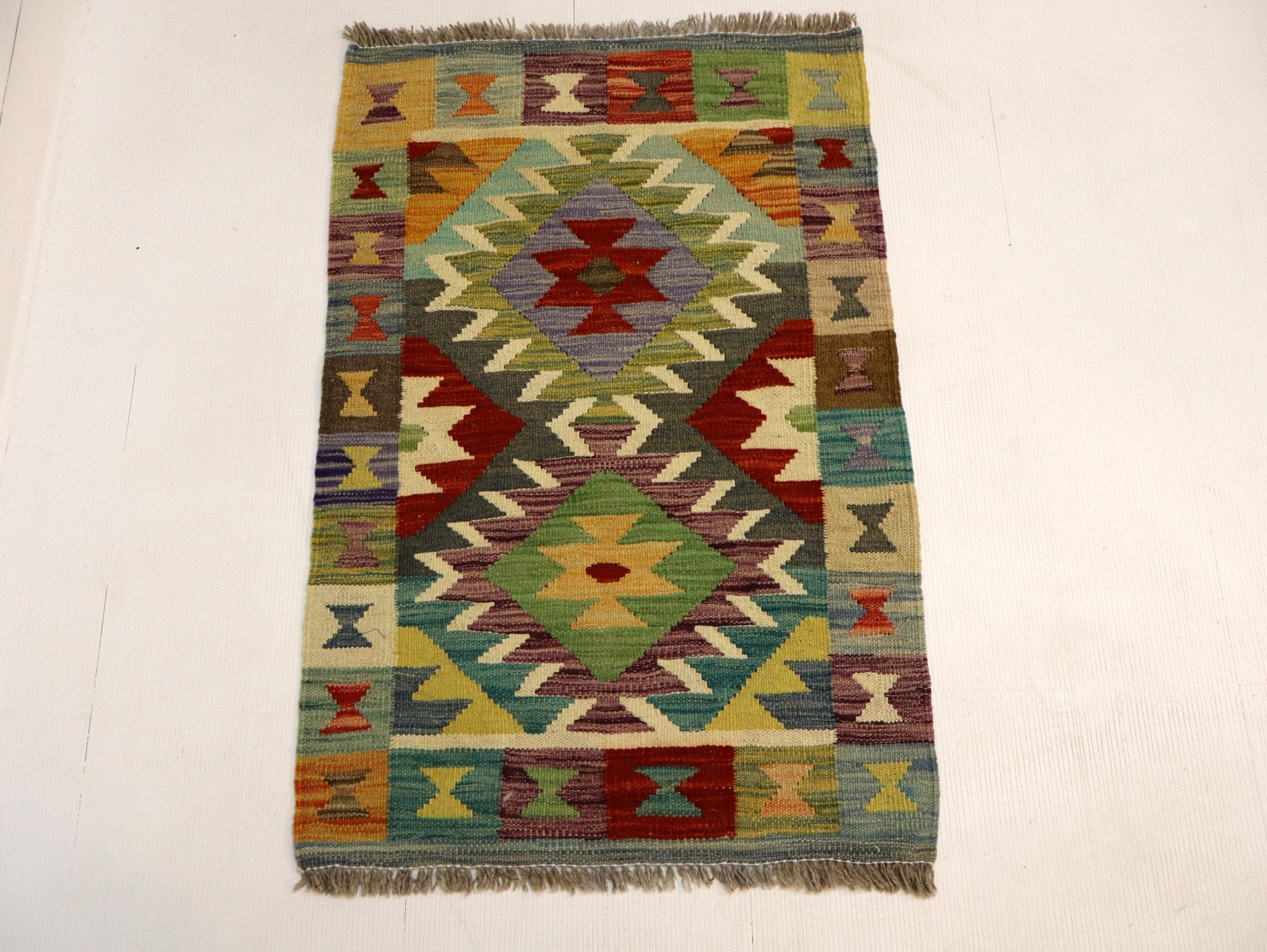Afghan Maimana Kilim Rug | 1' 11