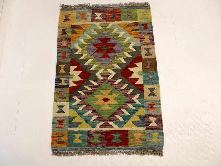 Afghan Maimana Kilim Rug | 1' 11