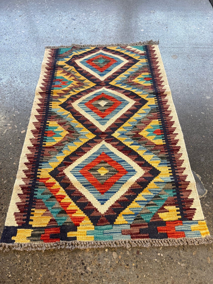 Afghan Maimana Kilim Rug | 2' 1