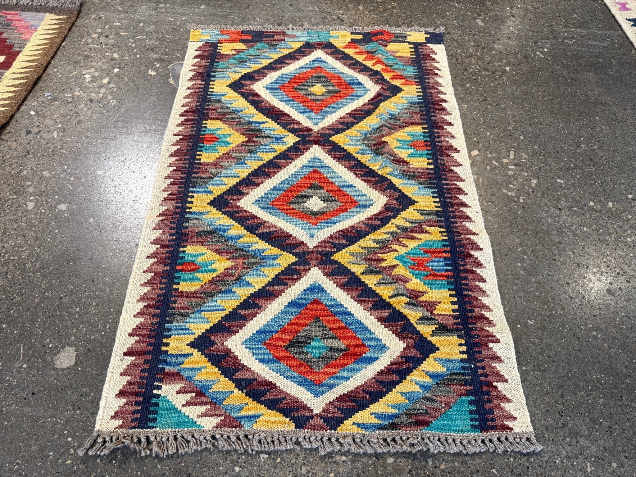Afghan Maimana Kilim Rug | 2' 1