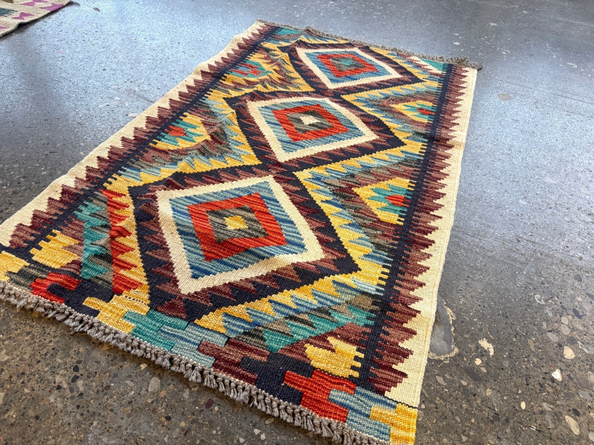 Afghan Maimana Kilim Rug | 2' 1