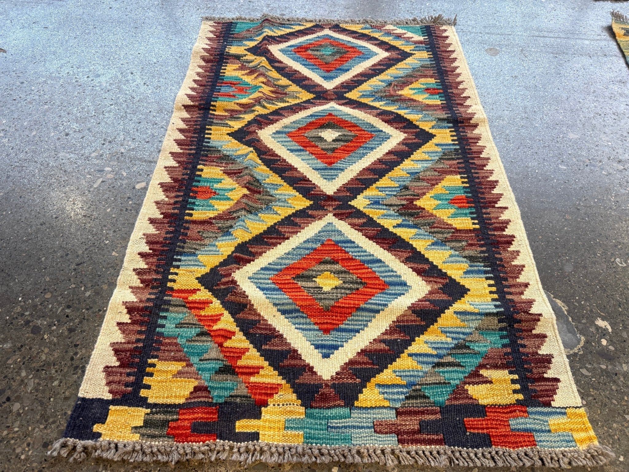 Afghan Maimana Kilim Rug | 2' 1