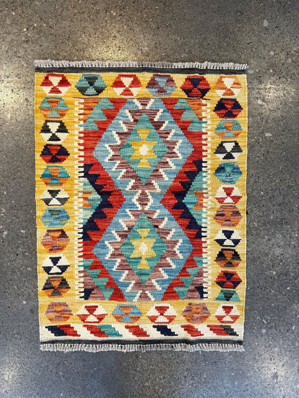 Afghan Maimana Kilim Rug | 2' 2