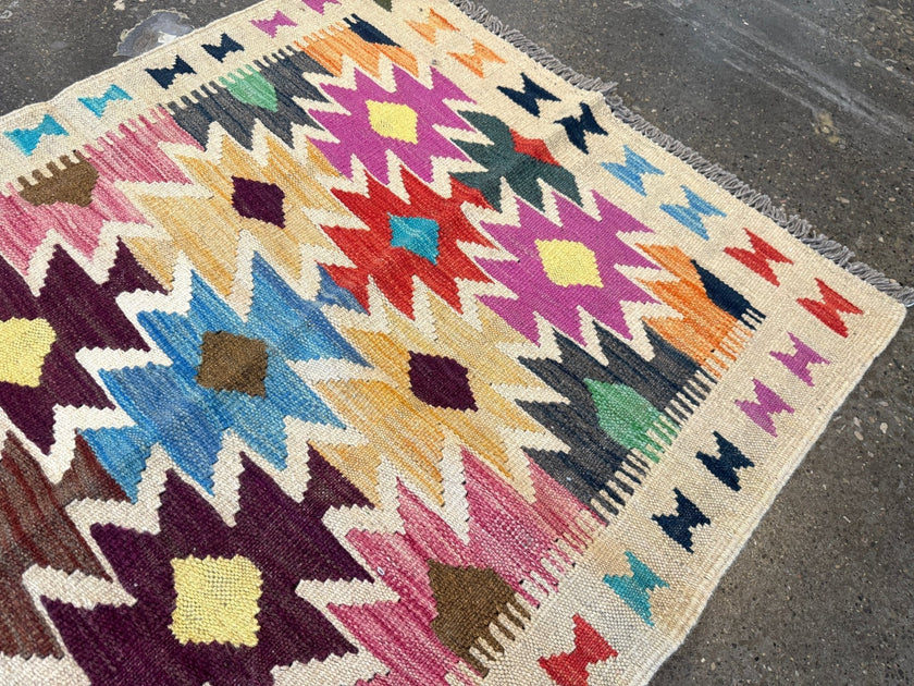 Afghan Maimana Kilim Rug | 2' 8