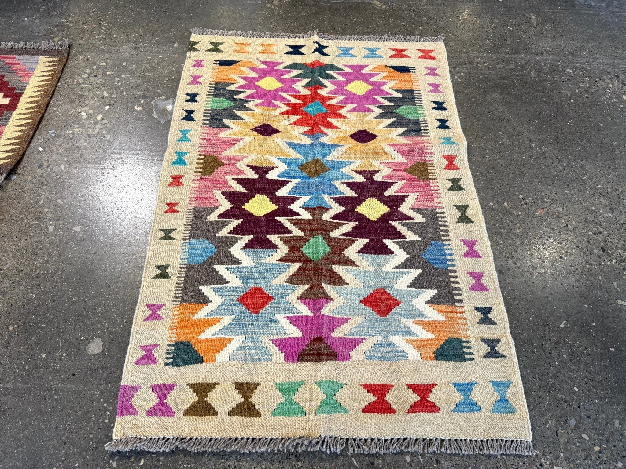 Afghan Maimana Kilim Rug | 2' 8