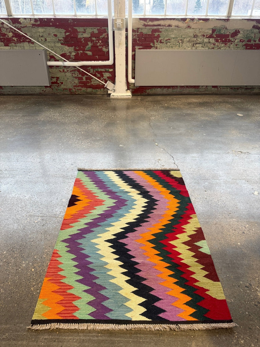 Afghan Maimana Kilim Rug | 3' 6