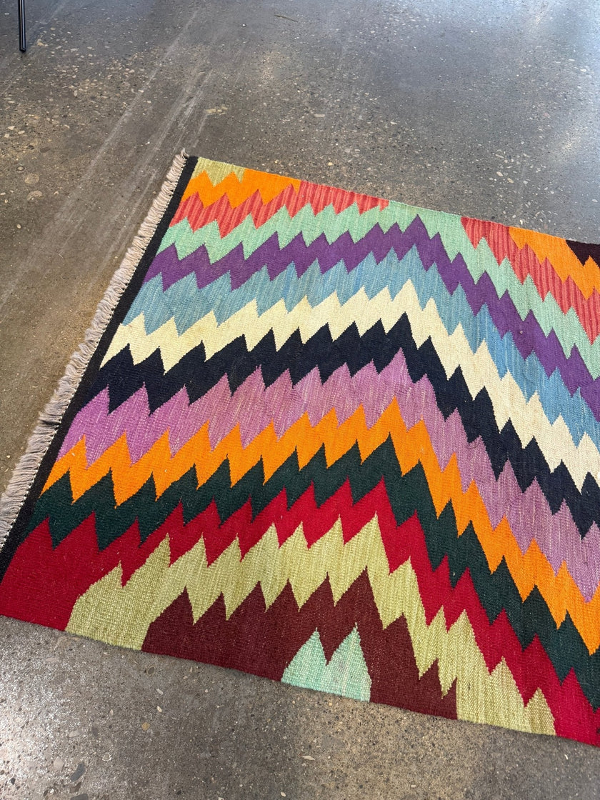 Afghan Maimana Kilim Rug | 3' 6