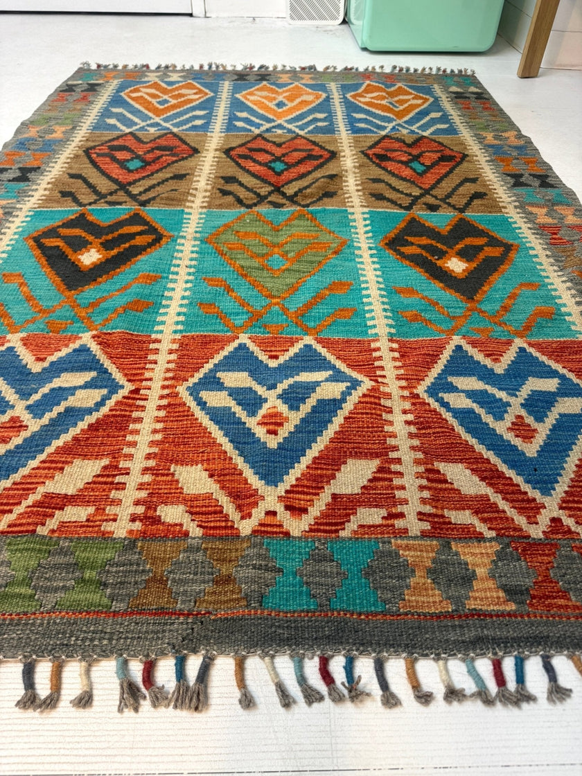Afghan Maimana Kilim Rug | 4' 1