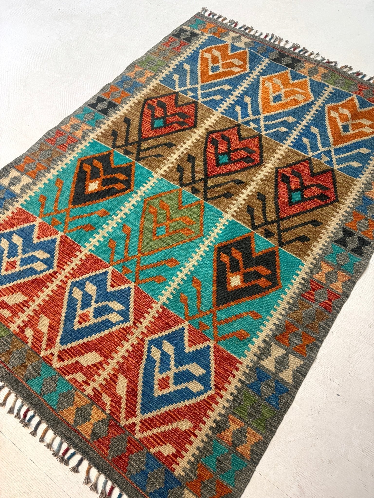 Afghan Maimana Kilim Rug | 4' 1