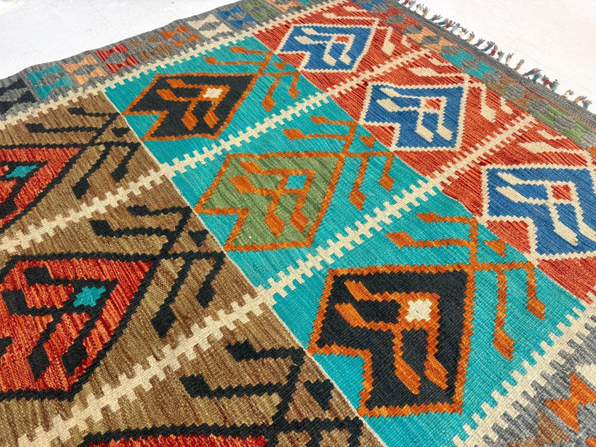 Afghan Maimana Kilim Rug | 4' 1