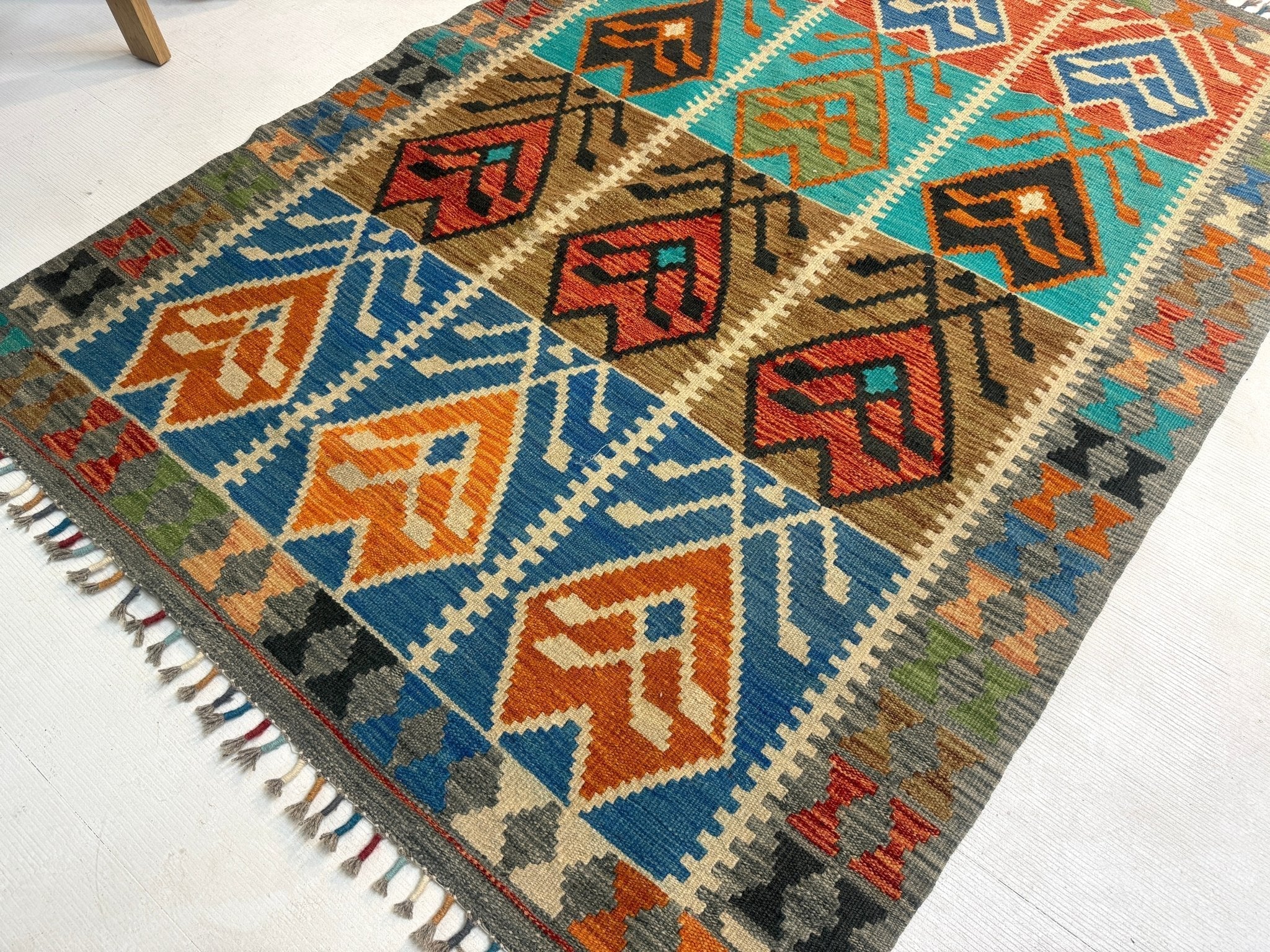 Afghan Maimana Kilim Rug | 4' 1