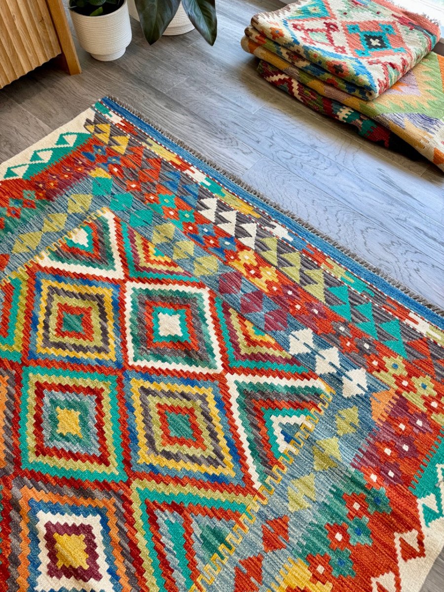 Afghan Maimana Kilim Rug | 5' 1