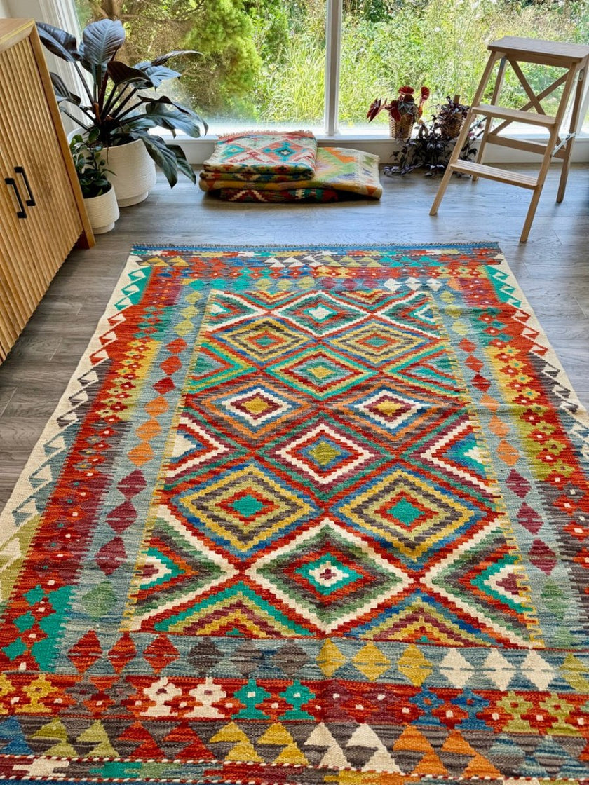 Afghan Maimana Kilim Rug | 5' 1
