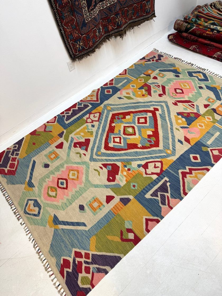 Afghan Maimana Kilim Rug | 5' 7