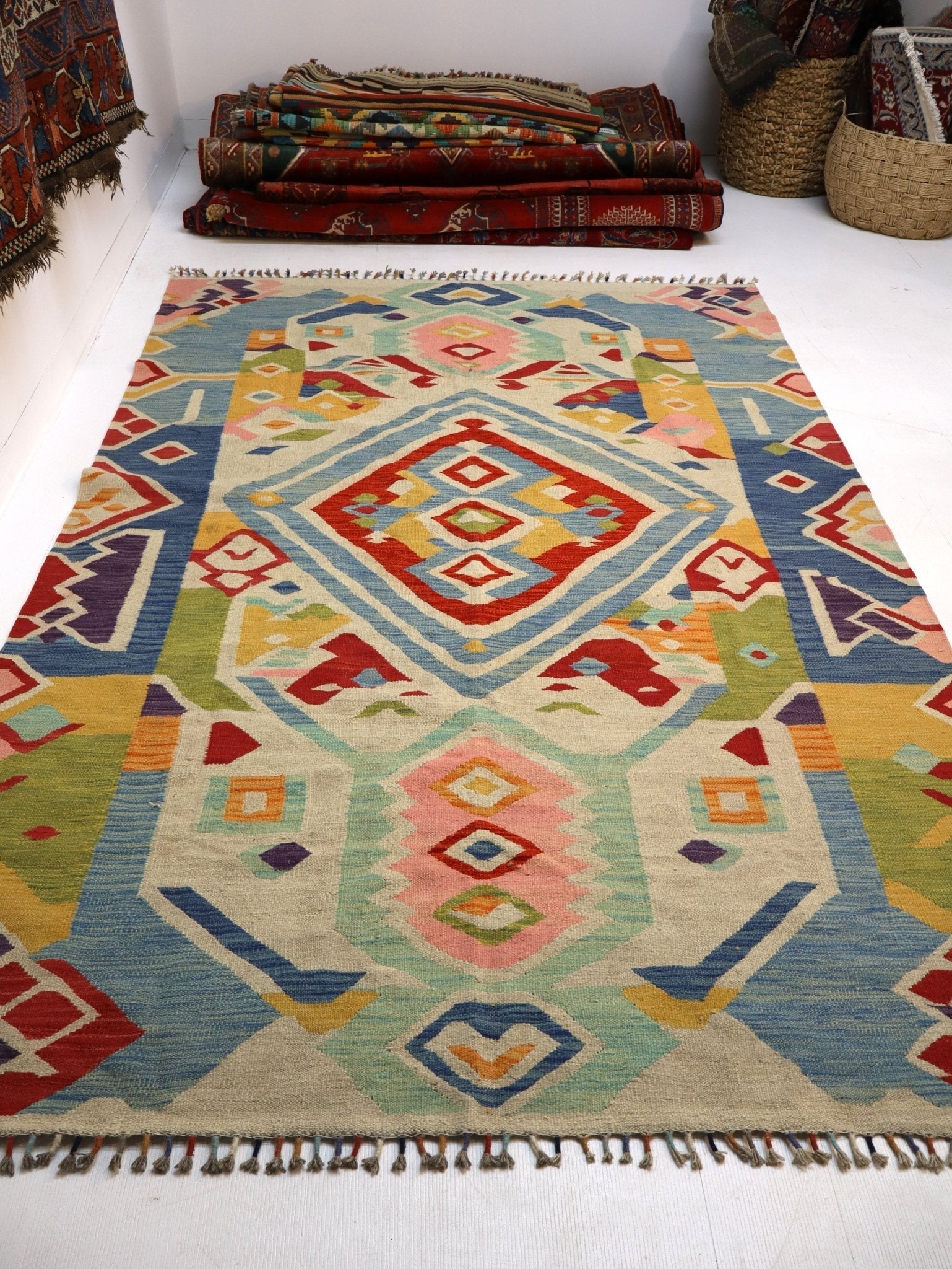 Afghan Maimana Kilim Rug | 5' 7