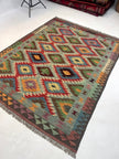 Afghan Maimana Kilim Rug | 5' x 6' 7