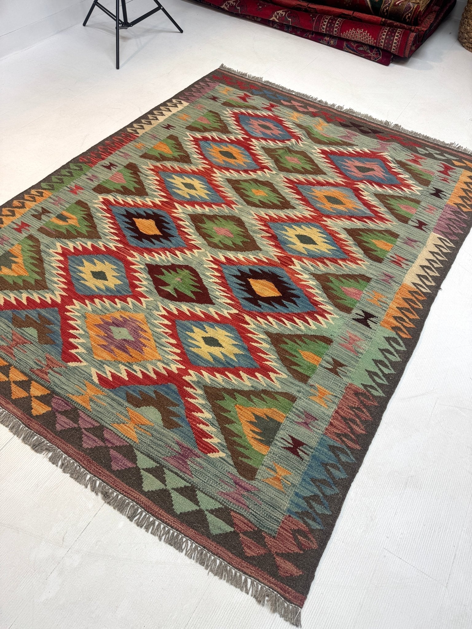 Afghan Maimana Kilim Rug | 5' x 6' 7