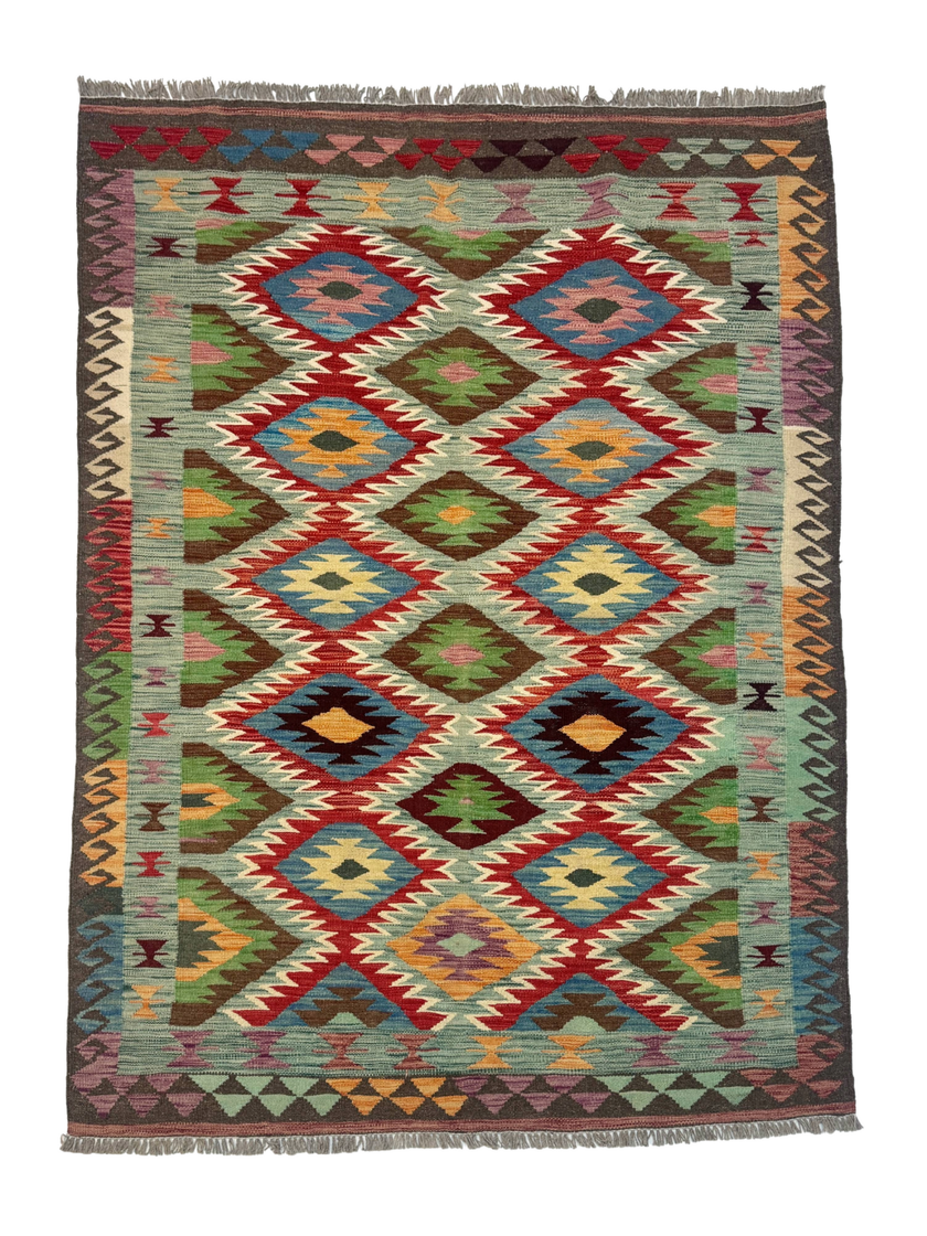 Afghan Maimana Kilim Rug | 5' x 6' 7