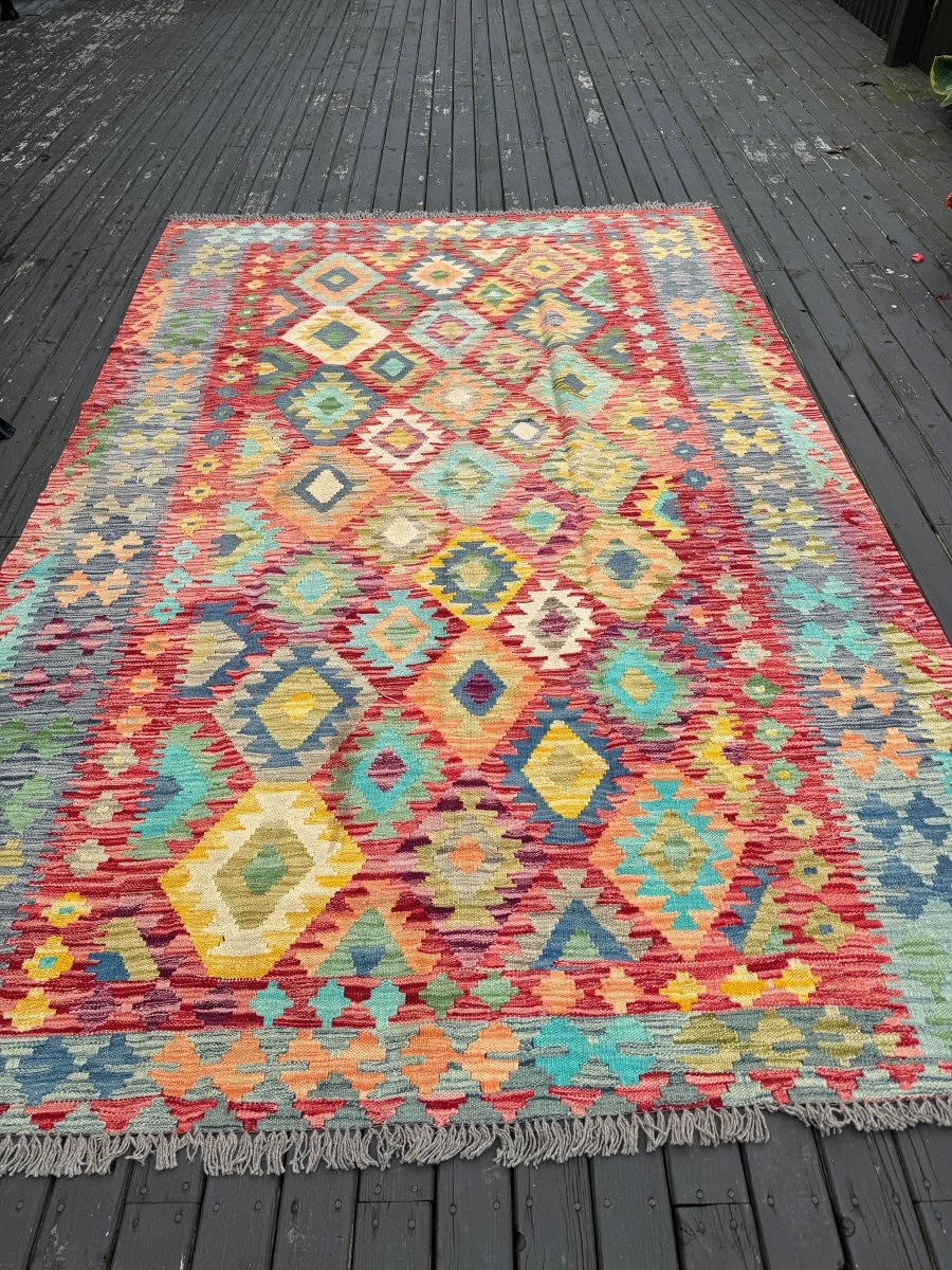 Afghan Maimana Kilim Rug | 6' 1