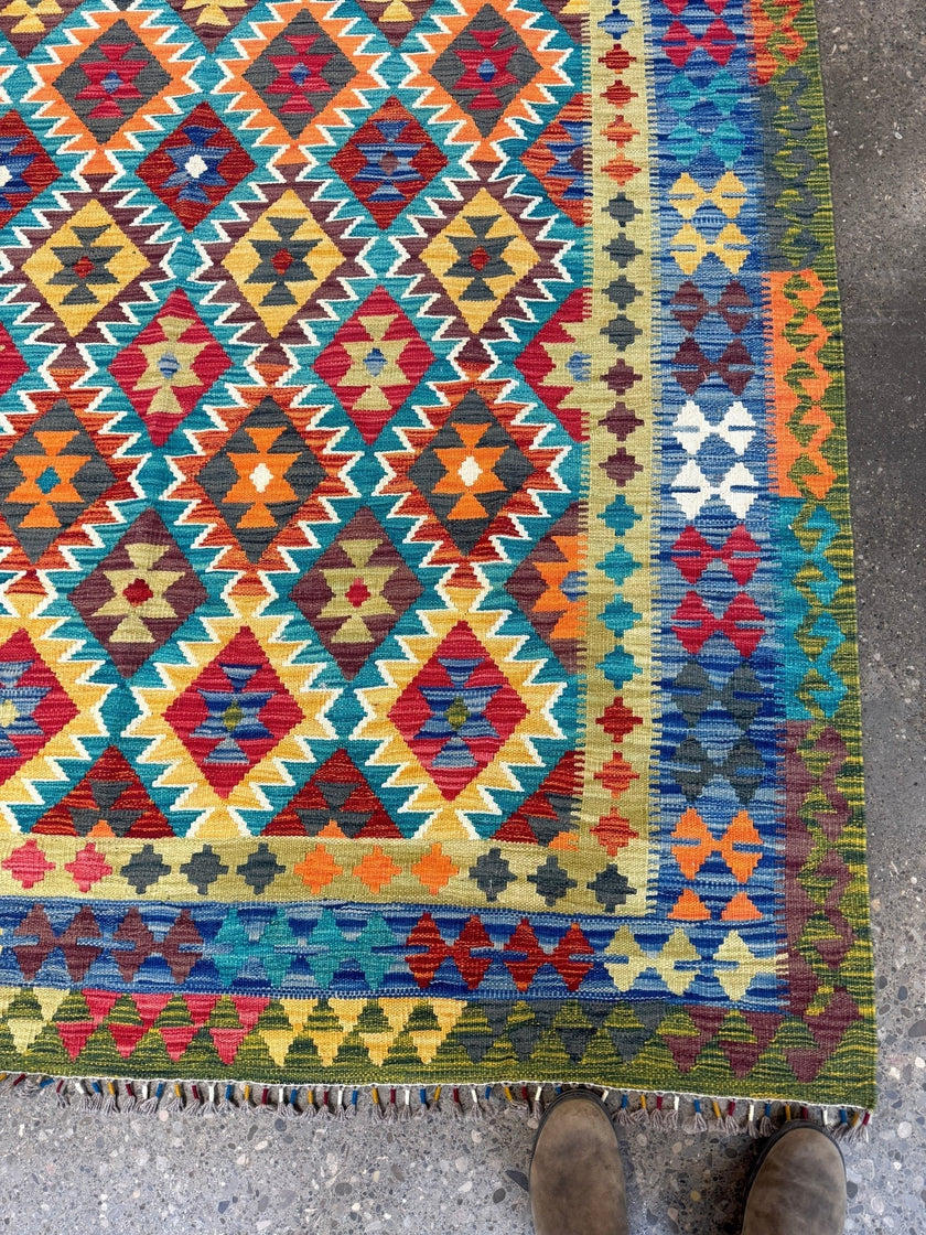 Afghan Maimana Kilim Rug | 6' 10