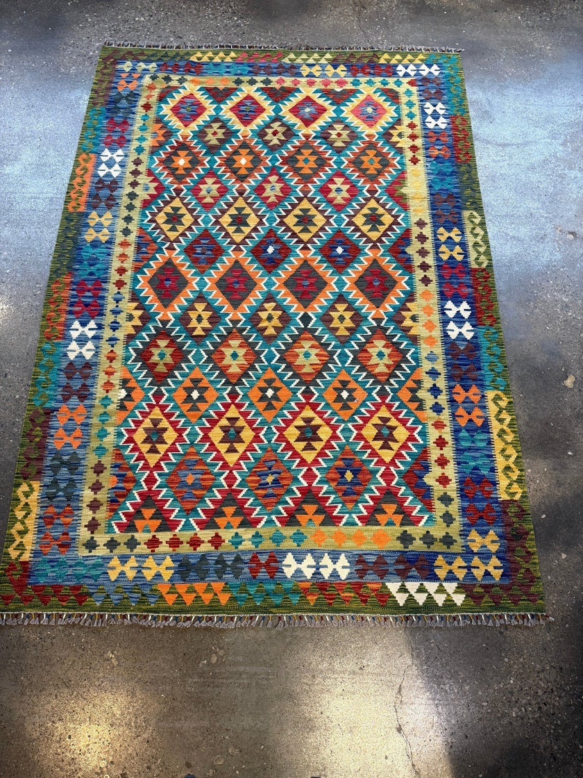 Afghan Maimana Kilim Rug | 6' 10