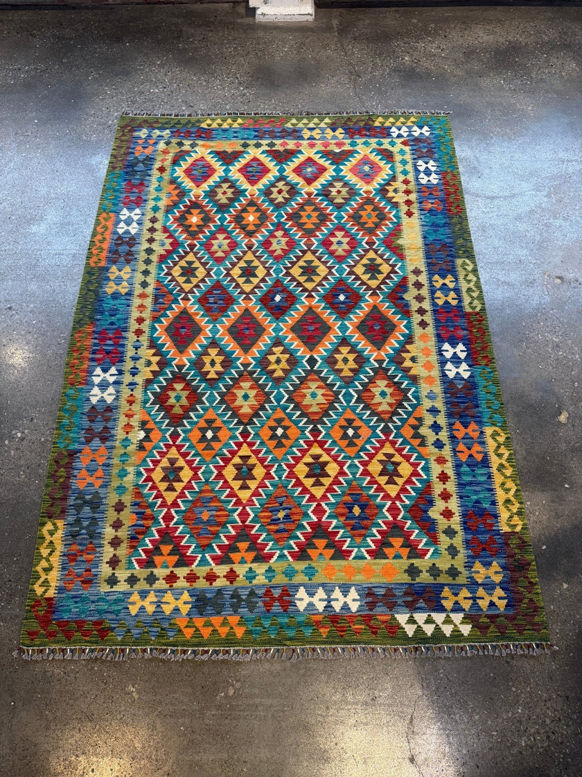Afghan Maimana Kilim Rug | 6' 10