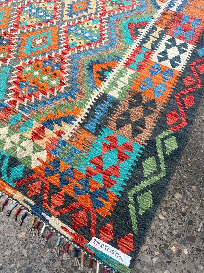 Afghan Maimana Kilim Rug | 6' 6