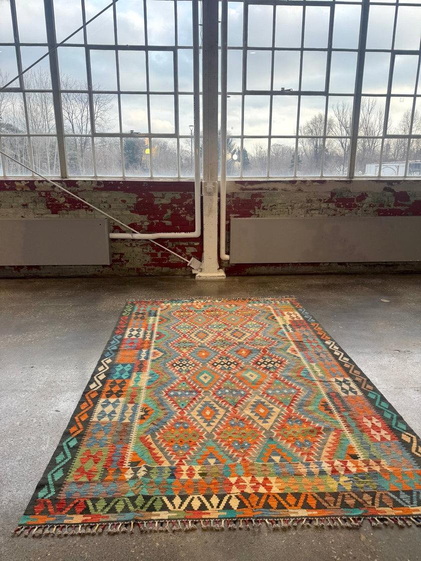 Afghan Maimana Kilim Rug | 6' 6