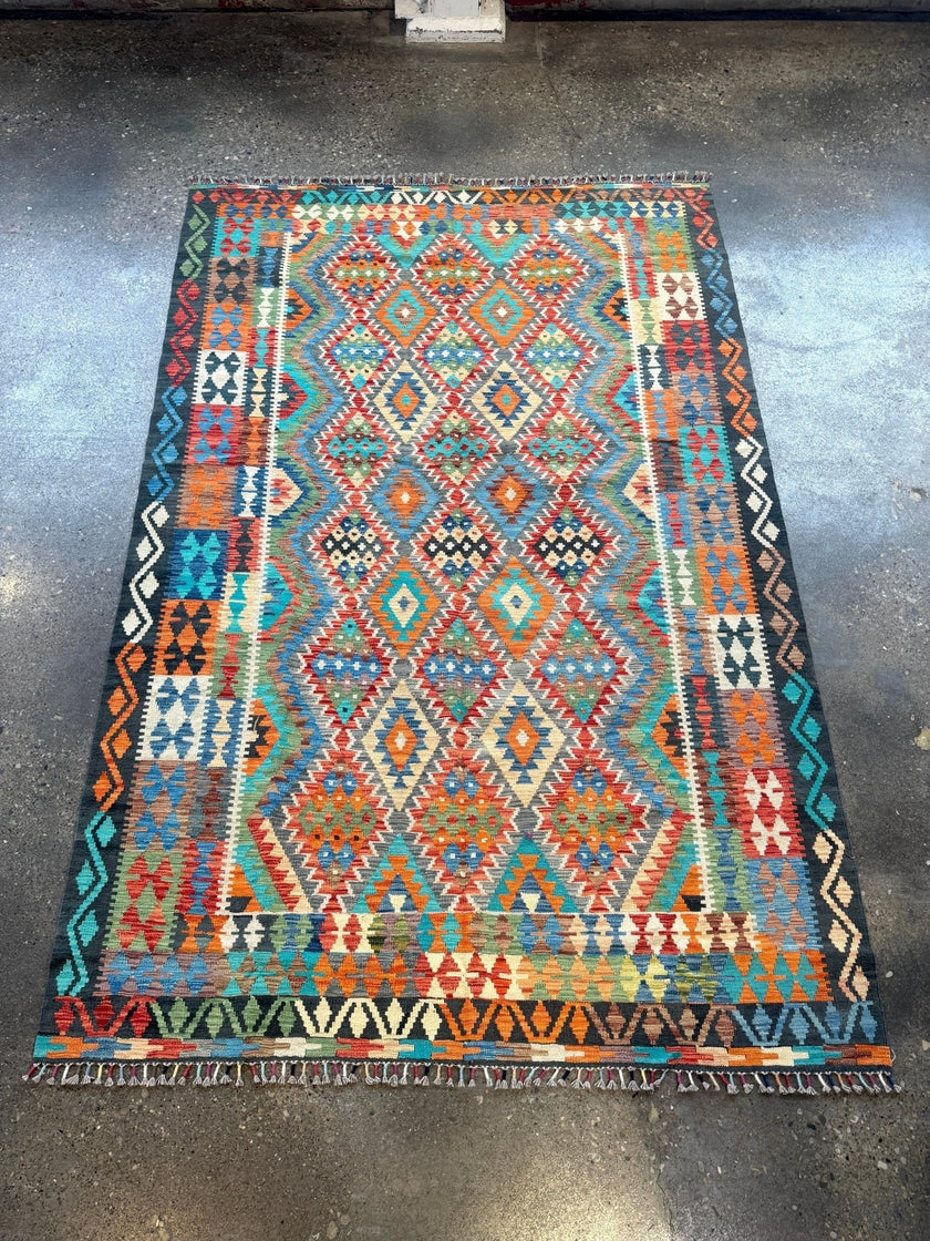 Afghan Maimana Kilim Rug | 6' 6