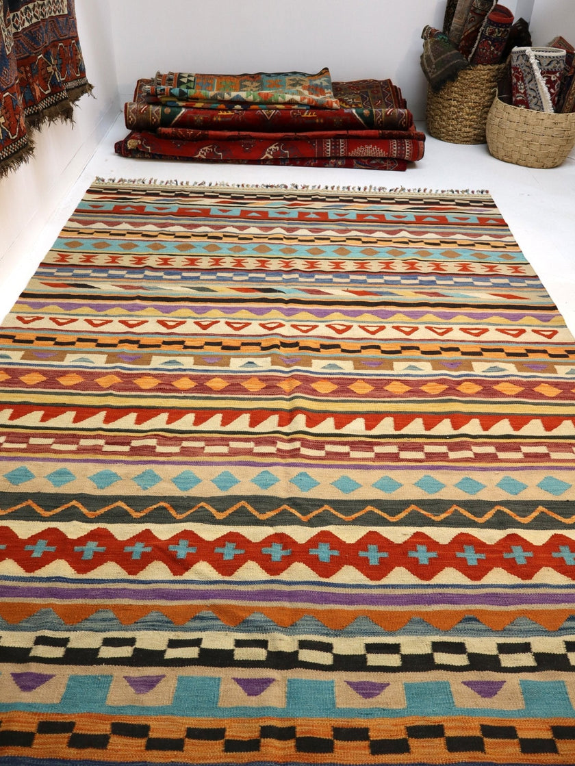 Afghan Maimana Kilim Rug | 6' 7