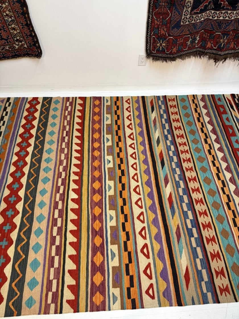 Afghan Maimana Kilim Rug | 6' 7