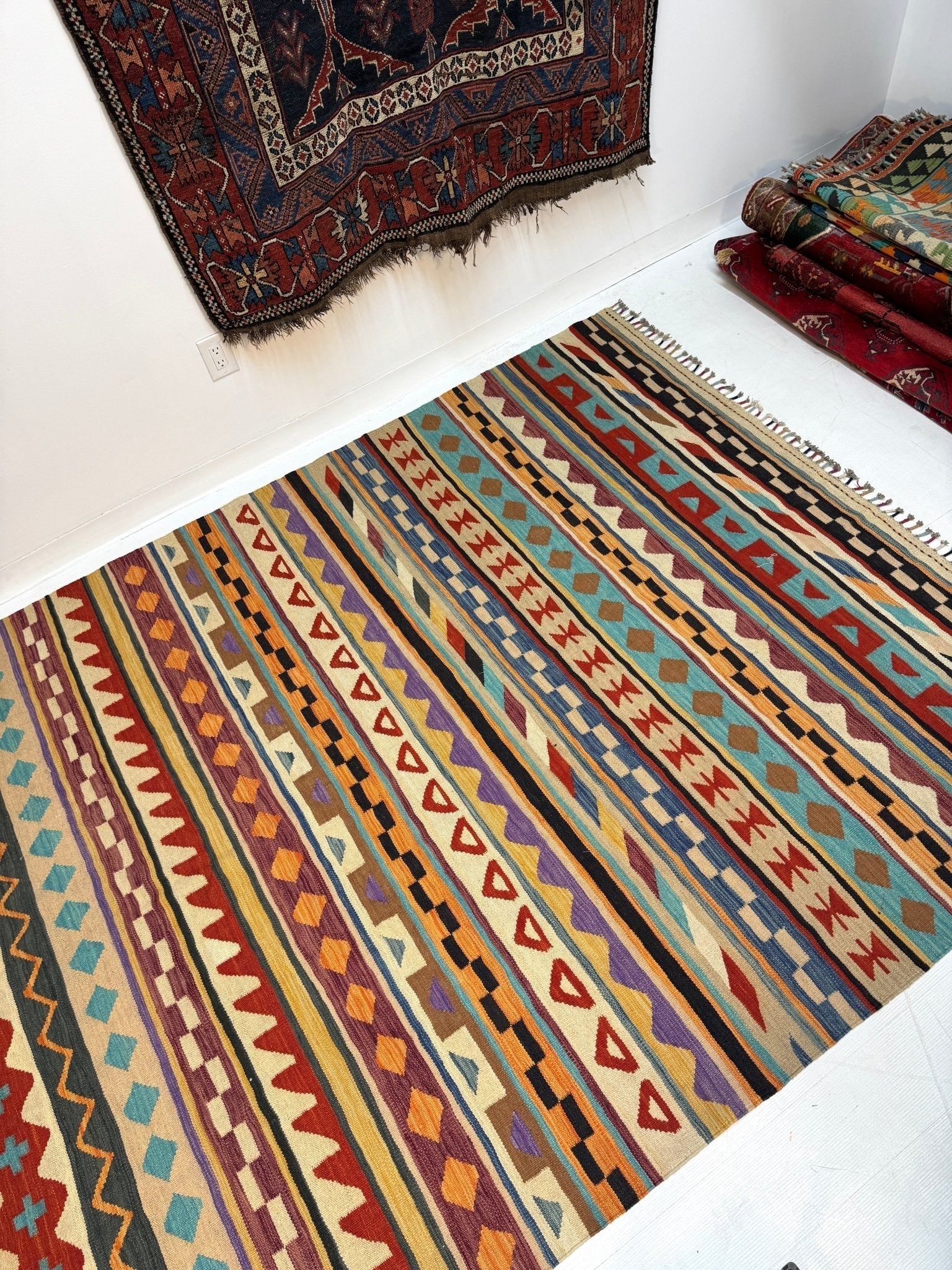 Afghan Maimana Kilim Rug | 6' 7