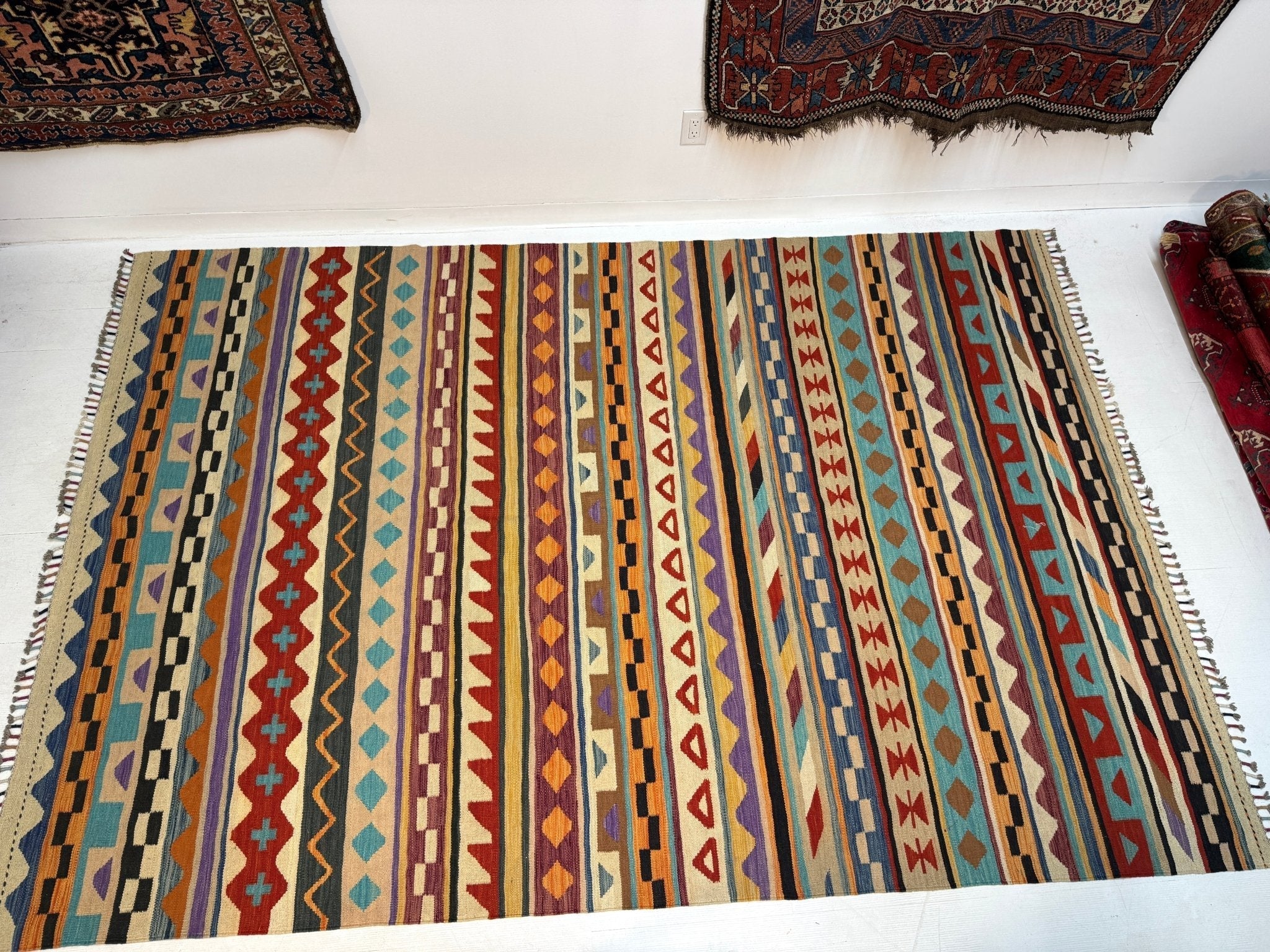 Afghan Maimana Kilim Rug | 6' 7