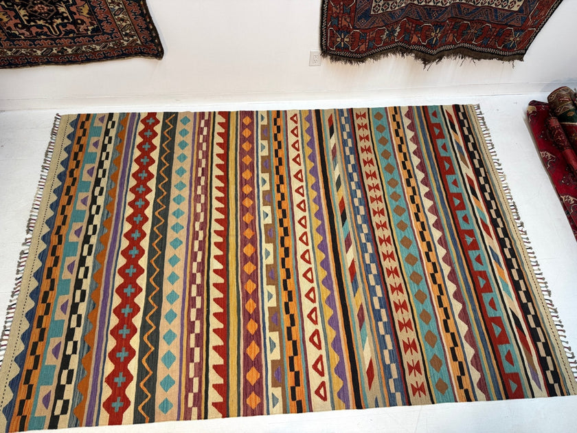 Afghan Maimana Kilim Rug | 6' 7