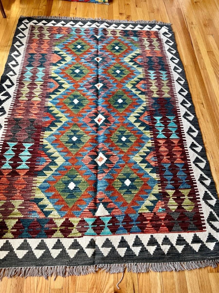 Afghan Maimana Kilim Rug | 6' 5