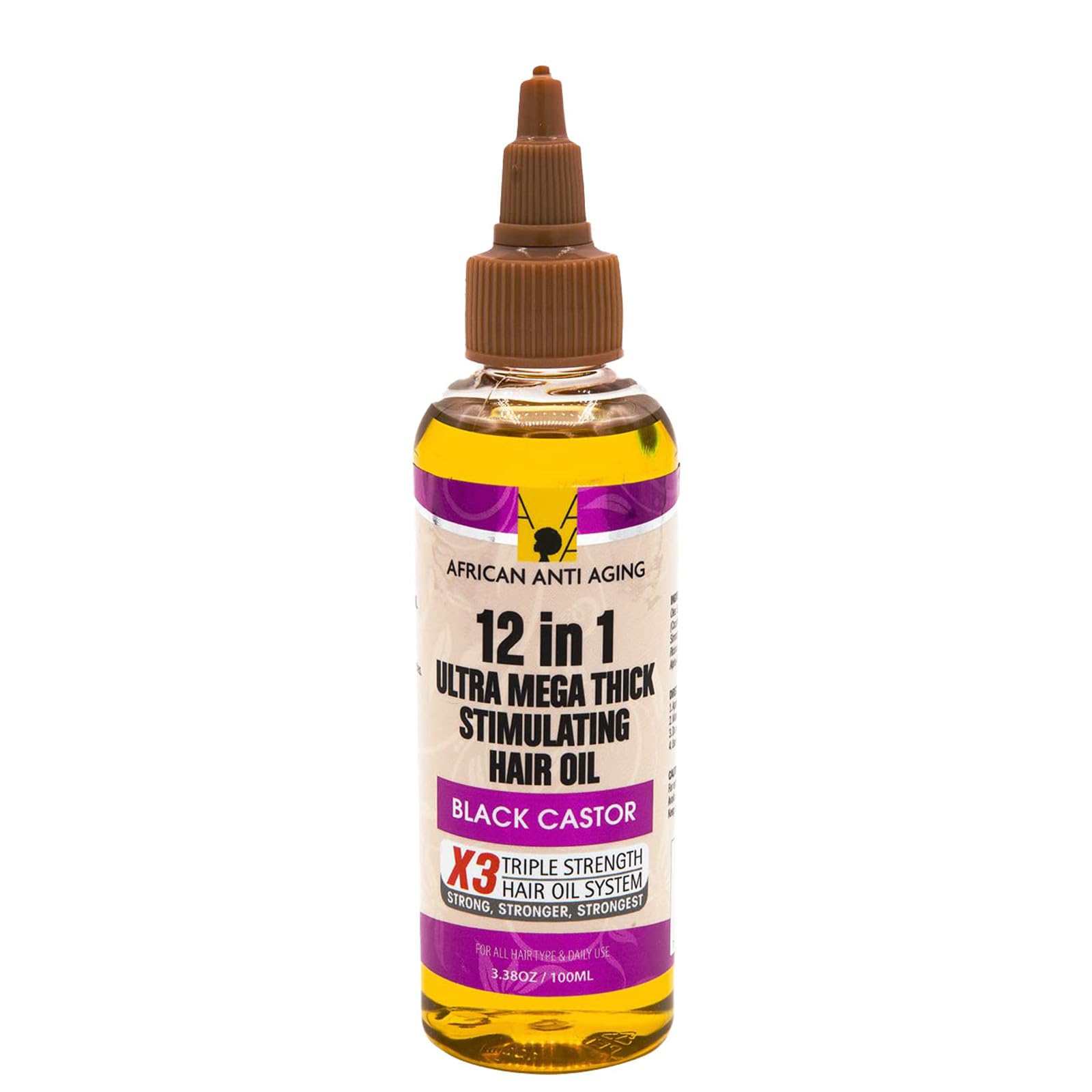 AFRICAN ANTI AGING 12-IN-1 ULTRA MEGA THICK STIMULATING HAIR OIL - BLACK CASTOR 3.38OZ