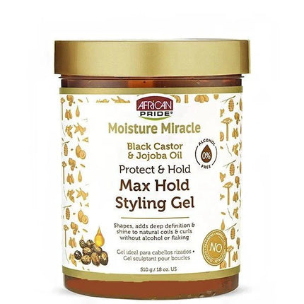 AFRICAN PRIDE BLACK CASTOR & JOJOBA OIL GEL MAX HOLD 18OZ