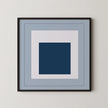 After Josef Albers - Madmen (Homage to the Square) PRINT |  Mid-century Modern Art Print in Cool Blue (available framed) 1x1